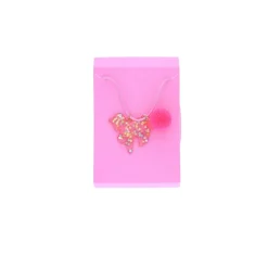 Collier licorne à pompon rose