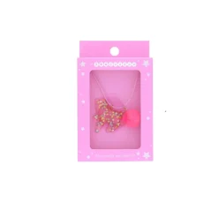 Collier licorne à pompon rose