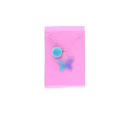 Collier étoile à pompon bleu