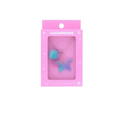 Collier étoile à pompon bleu