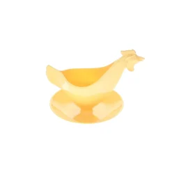 Coquetier poule en plastique jaune