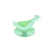 Coquetier poule en plastique vert d'eau