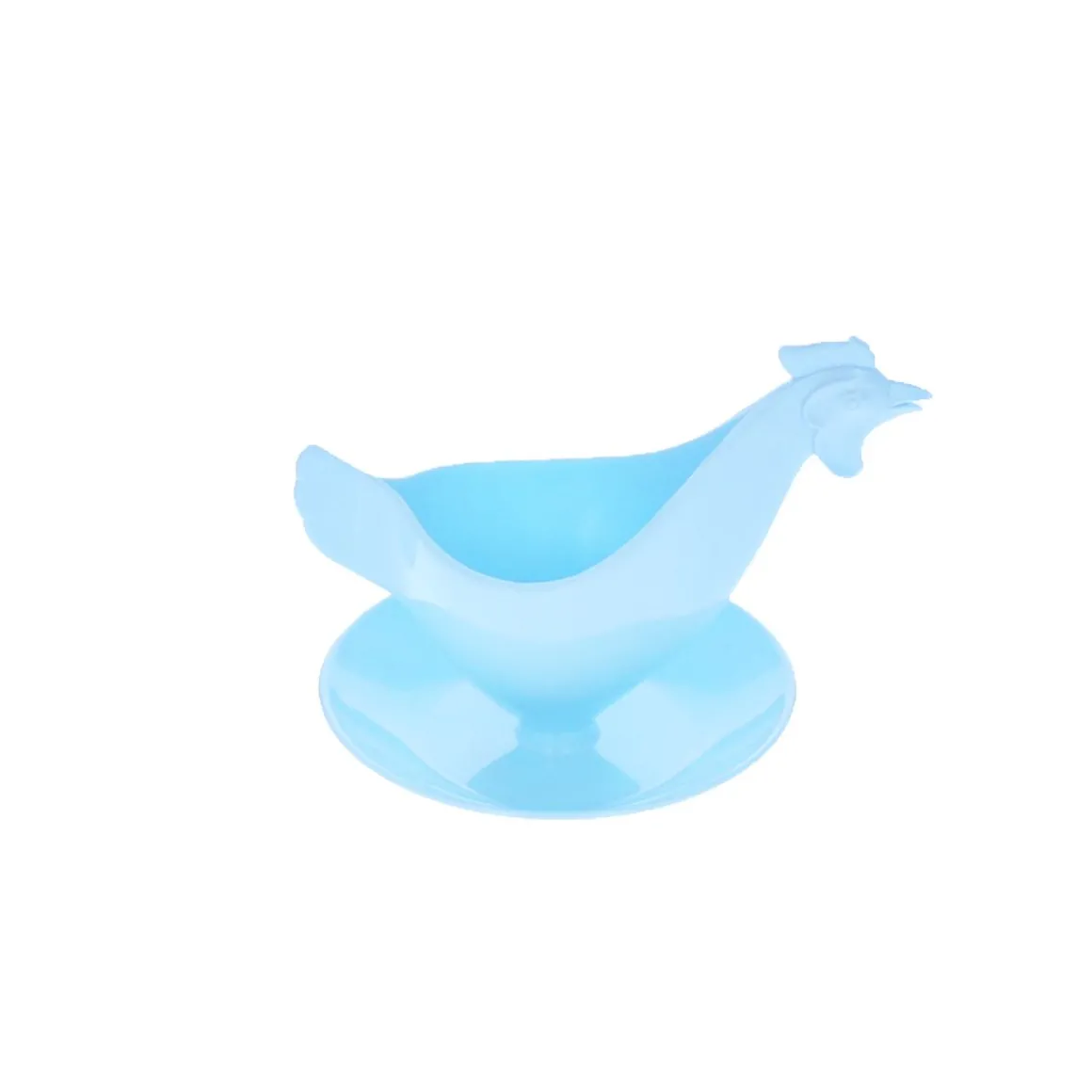 Coquetier poule en plastique bleu ciel