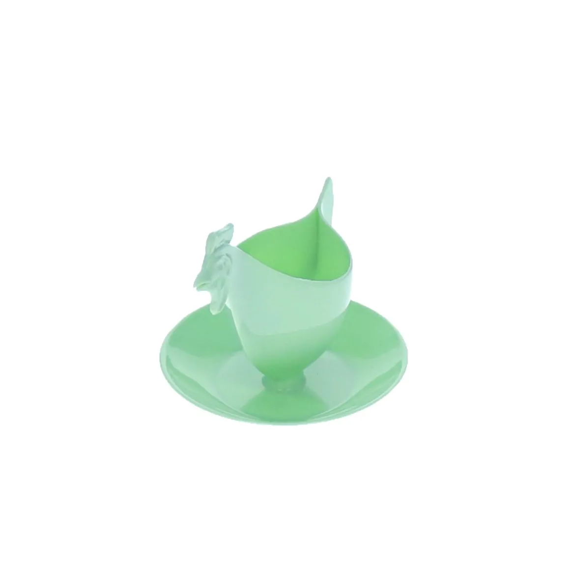 Coquetier poule en plastique vert d'eau