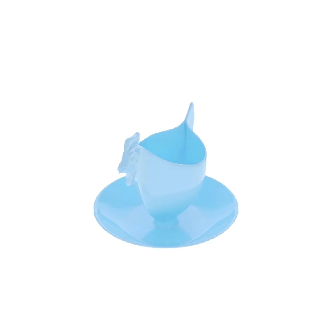 Coquetier poule en plastique bleu ciel