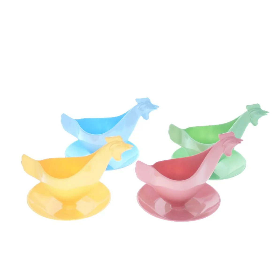 Coquetier poule en plastique bleu ciel
