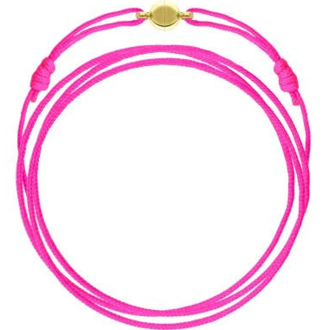 Cordon rose fluo fermoir doré