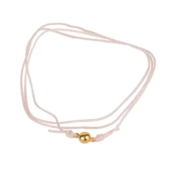 Cordon rose pâle fermoir doré