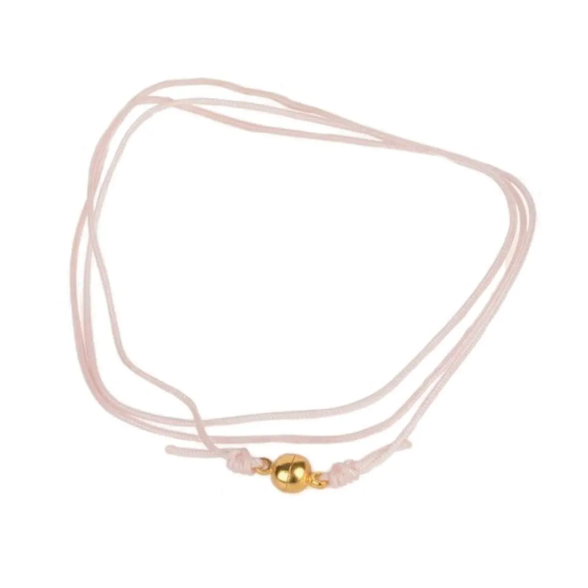 Cordon rose pâle fermoir doré