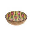 Coupelle en bois fleurs jaune