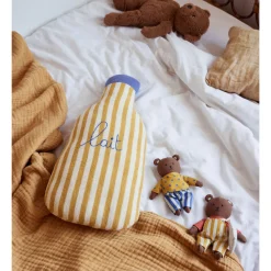 Coussin en tricot rayé bouteille de lait - Petit déj