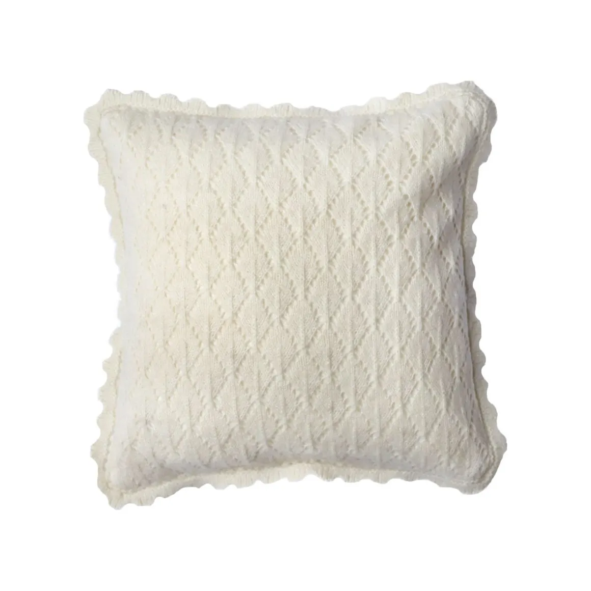 Coussin pointelle écru 30x30