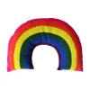 Coussin Punch Needle arc-en-ciel brodé