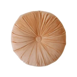 Coussin rond velours beige