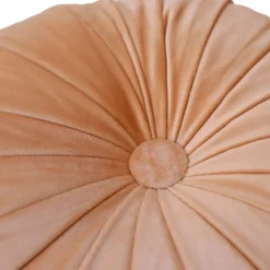 Coussin rond velours beige