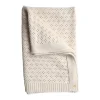 Couverture en tricot pointelle ivoire
