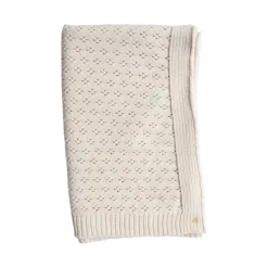 Couverture en tricot pointelle ivoire