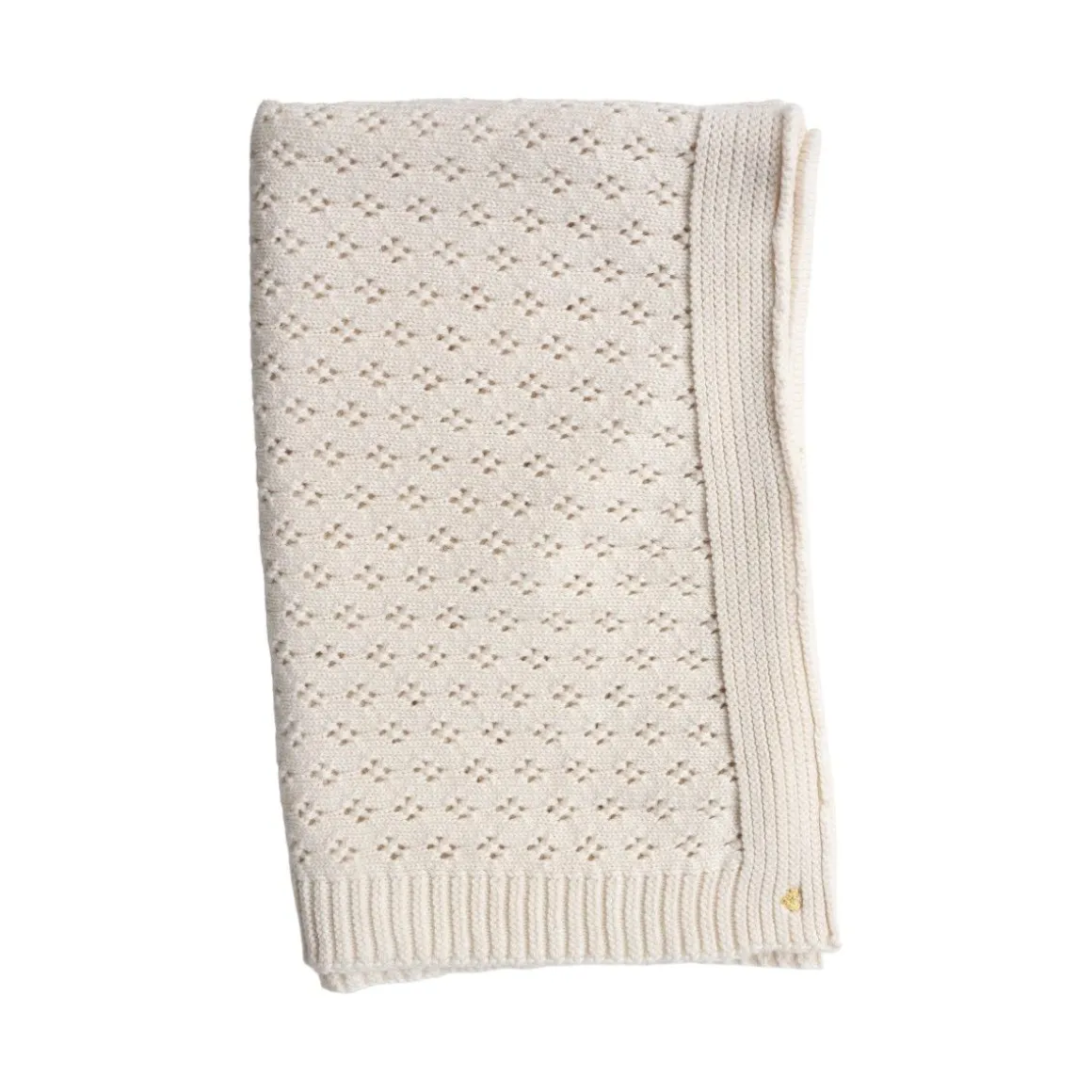 Couverture en tricot pointelle ivoire