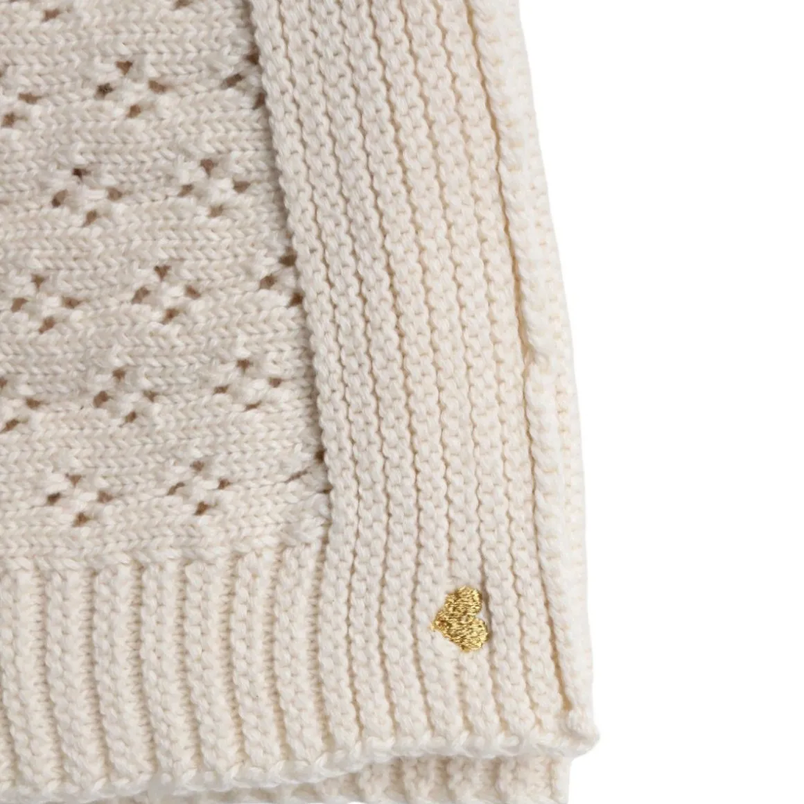 Couverture en tricot pointelle ivoire