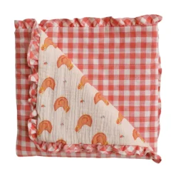 Couverture vichy motifs poules - La petite poule rousse