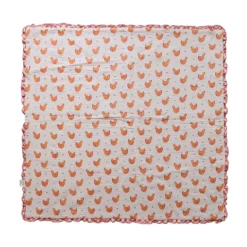 Couverture vichy motifs poules - La petite poule rousse