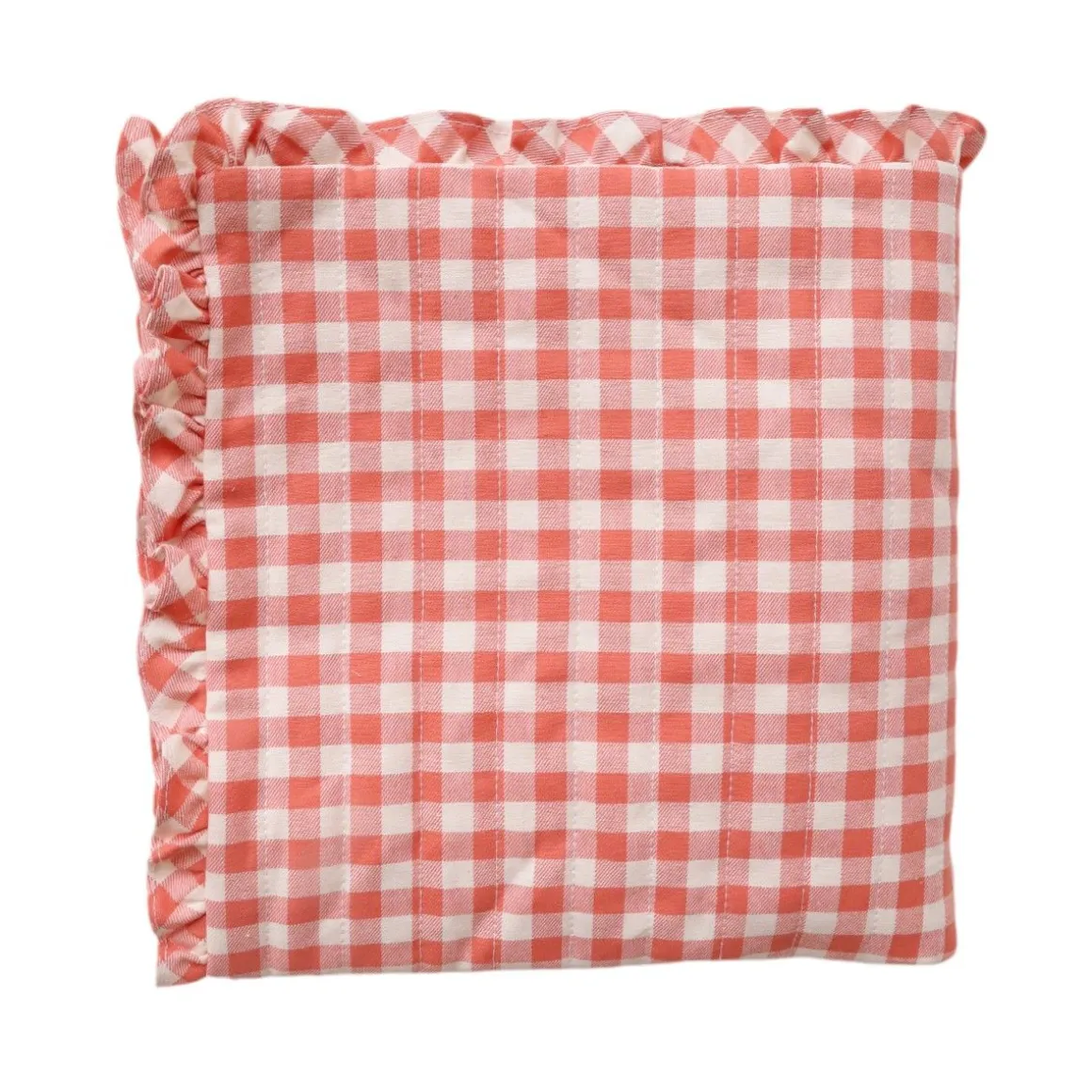 Couverture vichy motifs poules - La petite poule rousse
