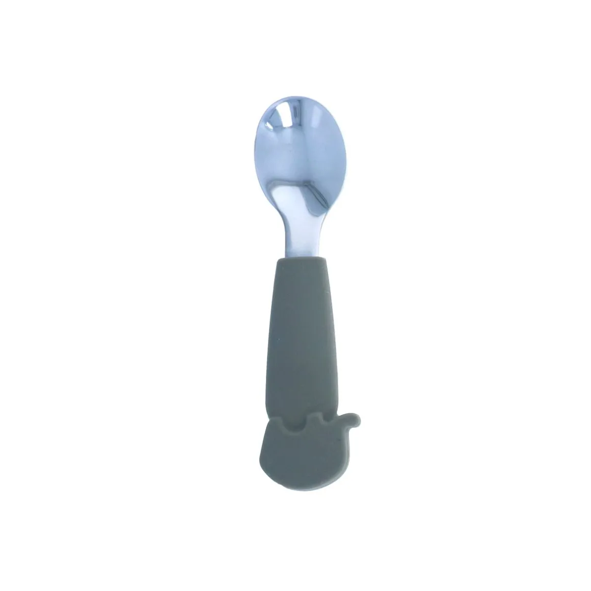 Cuillère avec manche éléphant silicone gris
