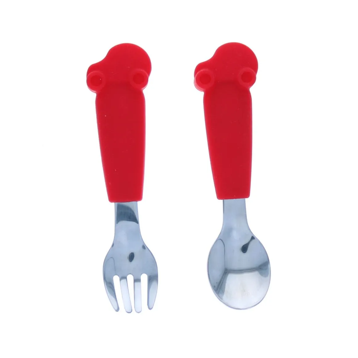 Cuillère avec manche voiture silicone rouge