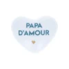 Cœur en céramique blanc et bleu "papa d'amour"