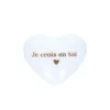 Cœur en céramique blanc "Je crois en toi"