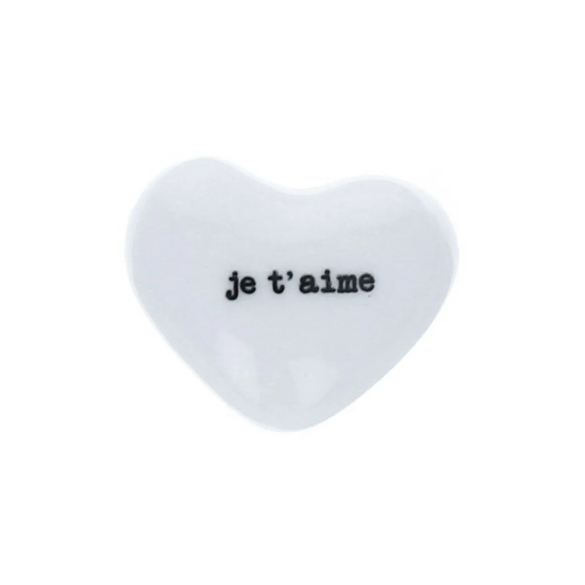 Cœur en céramique blanc "Je t'aime"