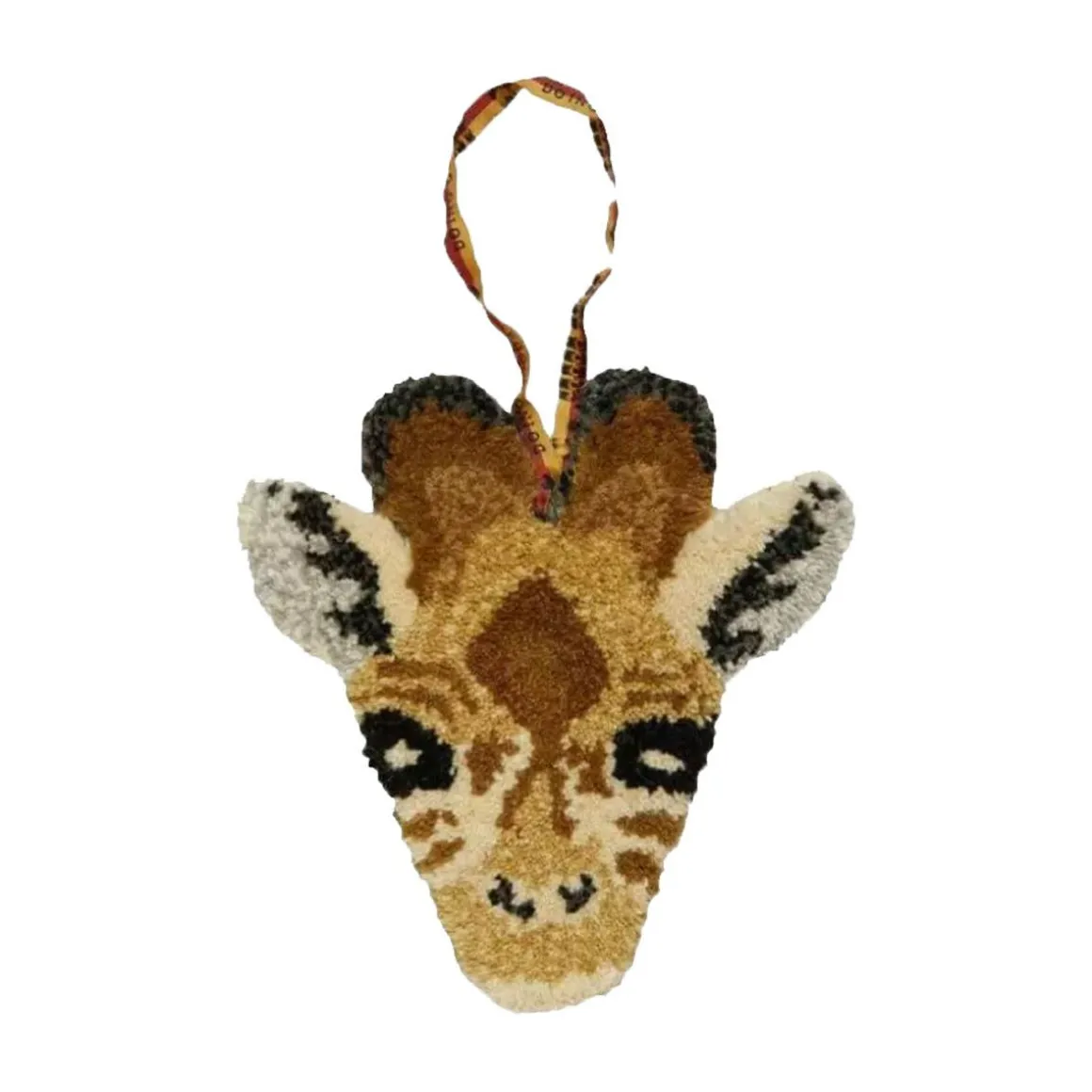Décoration murale tête de girafe en tapis