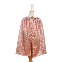 Déguisement cape et masque à sequins rose cuivre