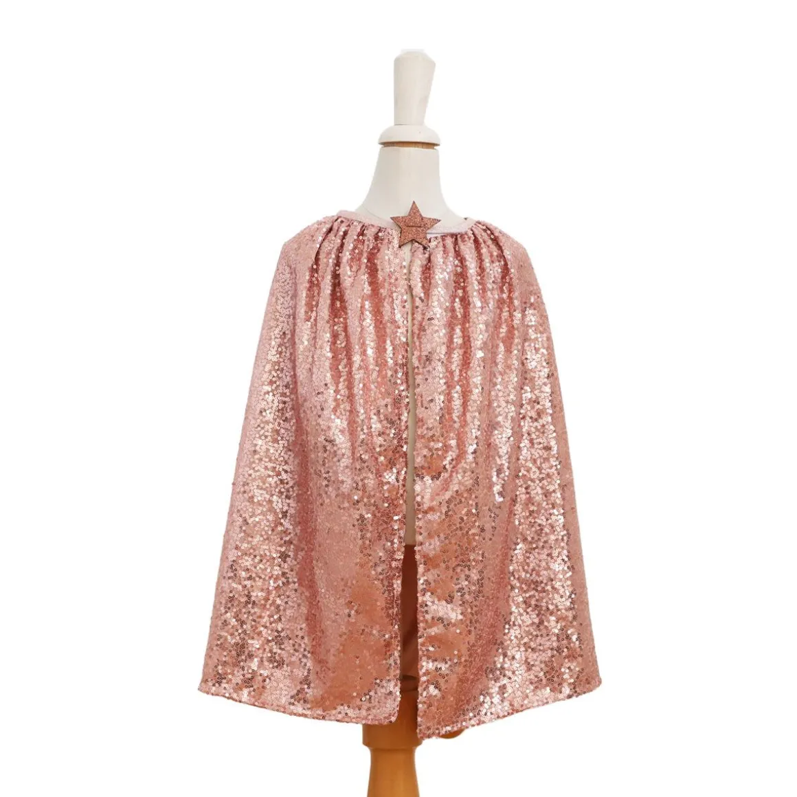 Déguisement cape et masque à sequins rose cuivre