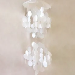 Double mobile pastilles nacré blanc