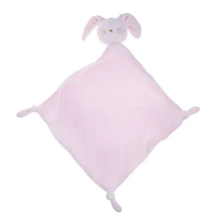 Doudou lapin éponge rose clair