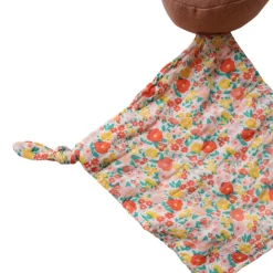 Doudou plat fleuri et poule - La petite poule rousse