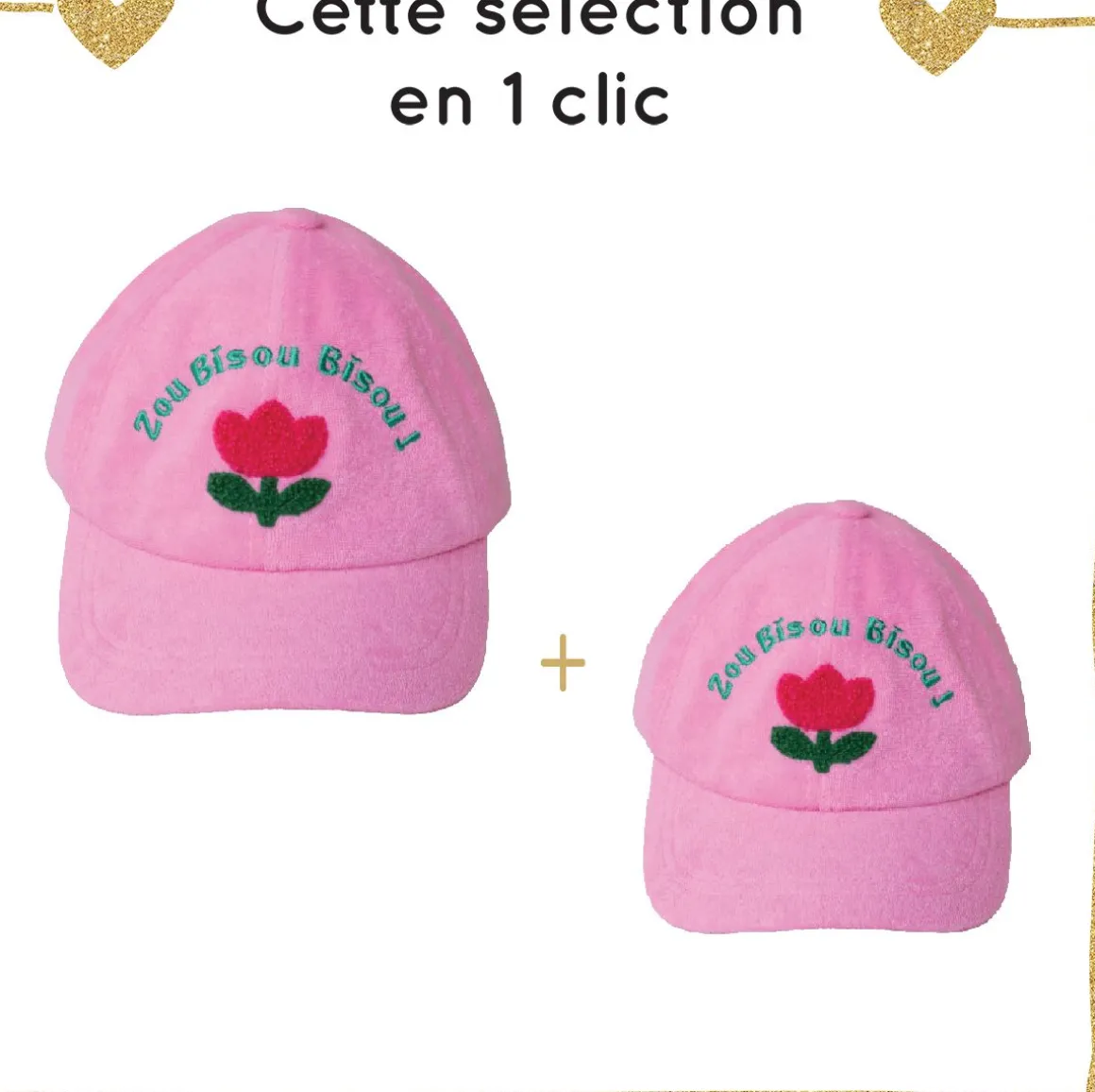 Duo casquettes en éponge Tulipe femme enfant - Zou Bisou Bisou !