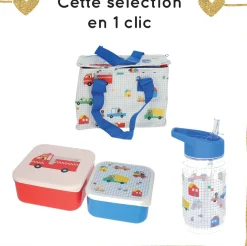 Ensemble goûter "Croquette" véhicules et chiens