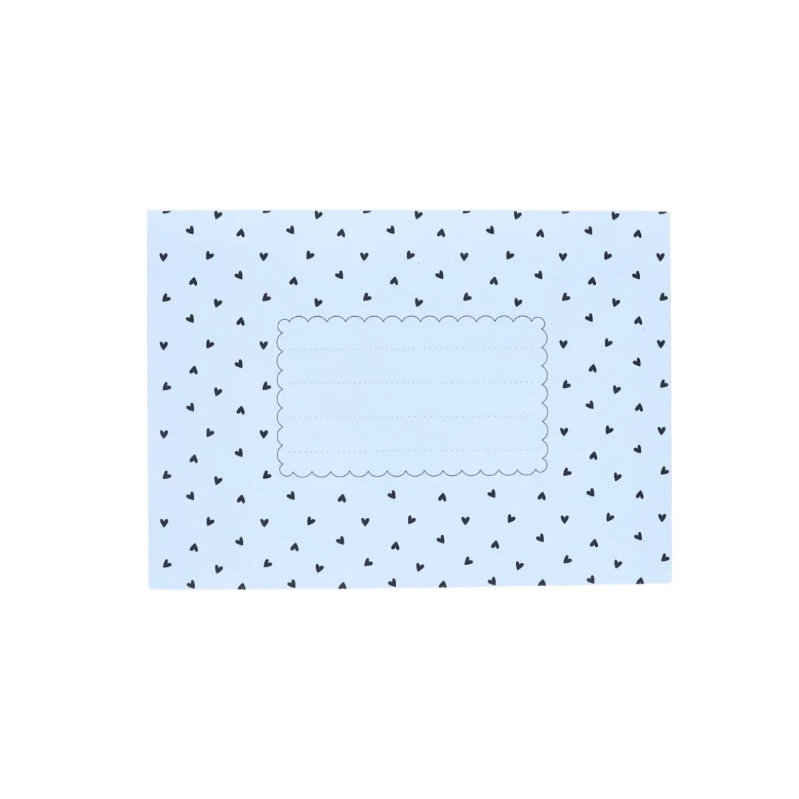 Enveloppe blanche cœurs noirs