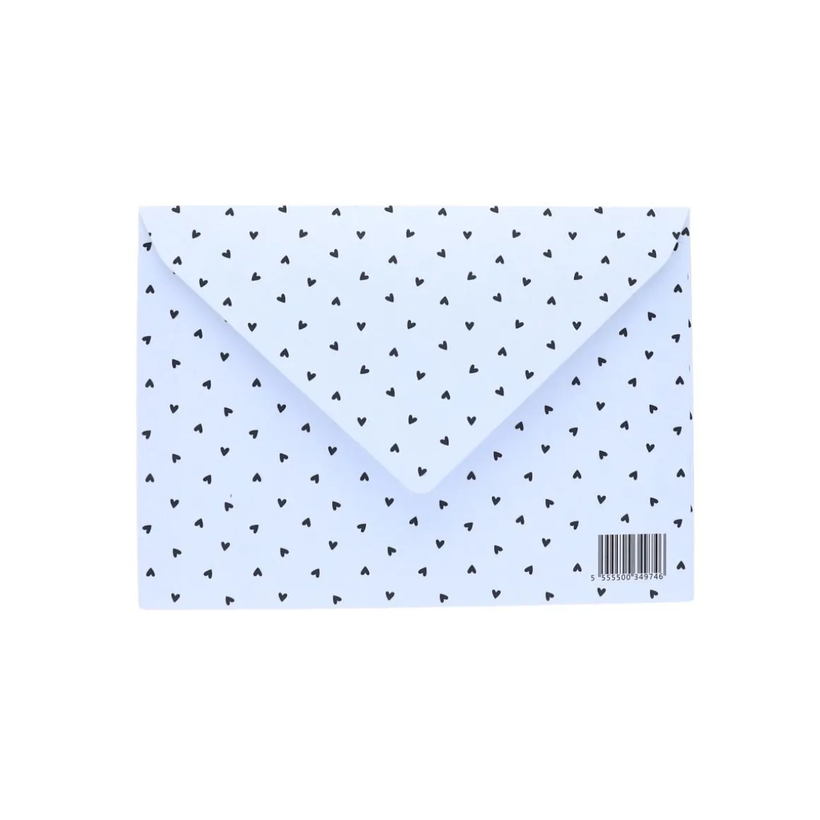 Enveloppe blanche cœurs noirs