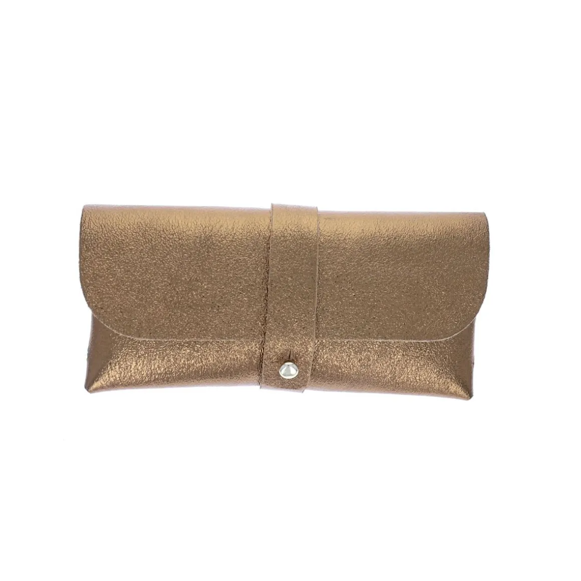 Etui à lunettes cuir irisé bronze