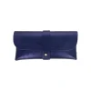 Etui à lunettes cuir irisé bleu nuit