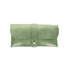 Etui à lunettes cuir irisé vert olive