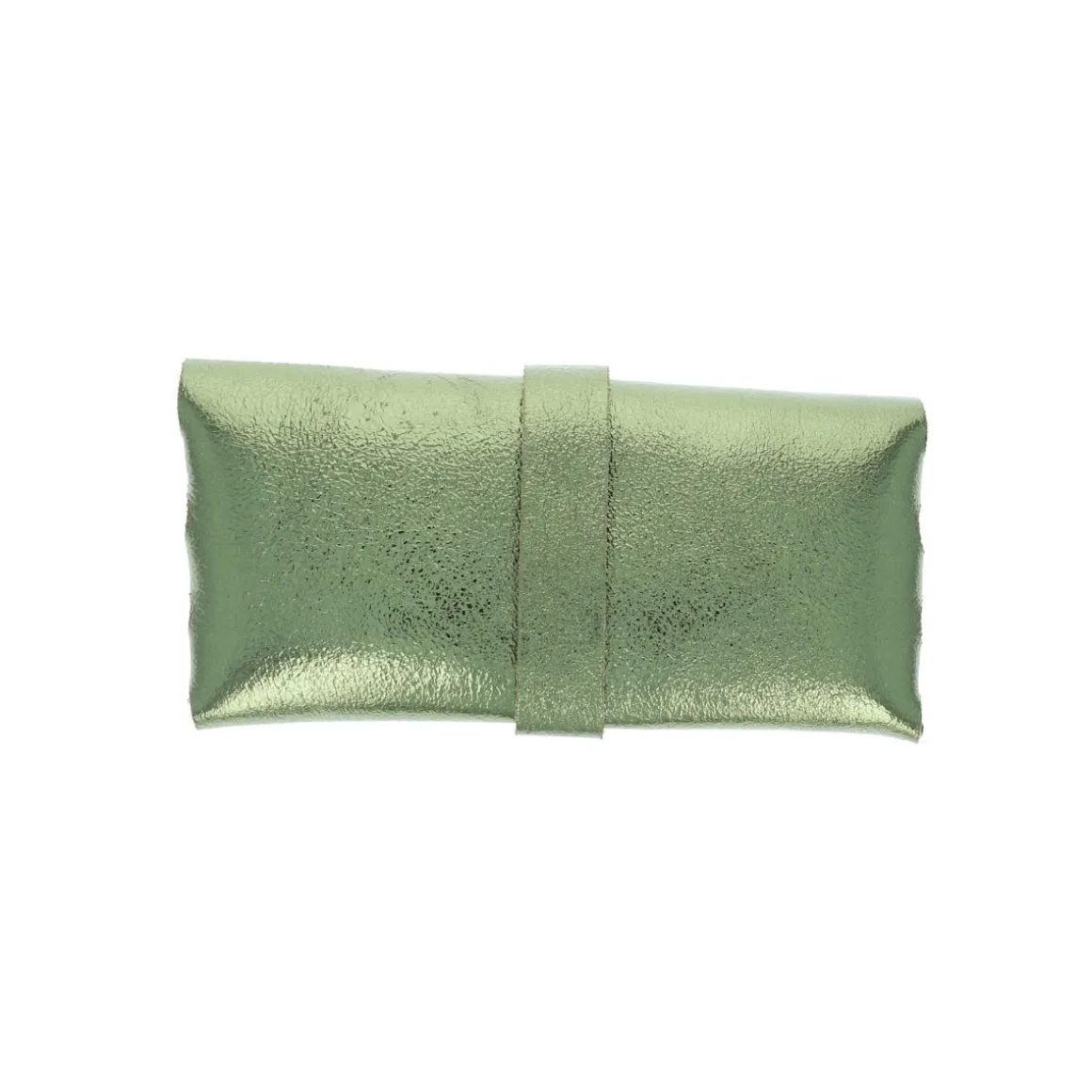 Etui à lunettes cuir irisé vert olive