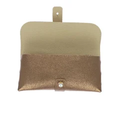 Etui à lunettes cuir irisé bronze