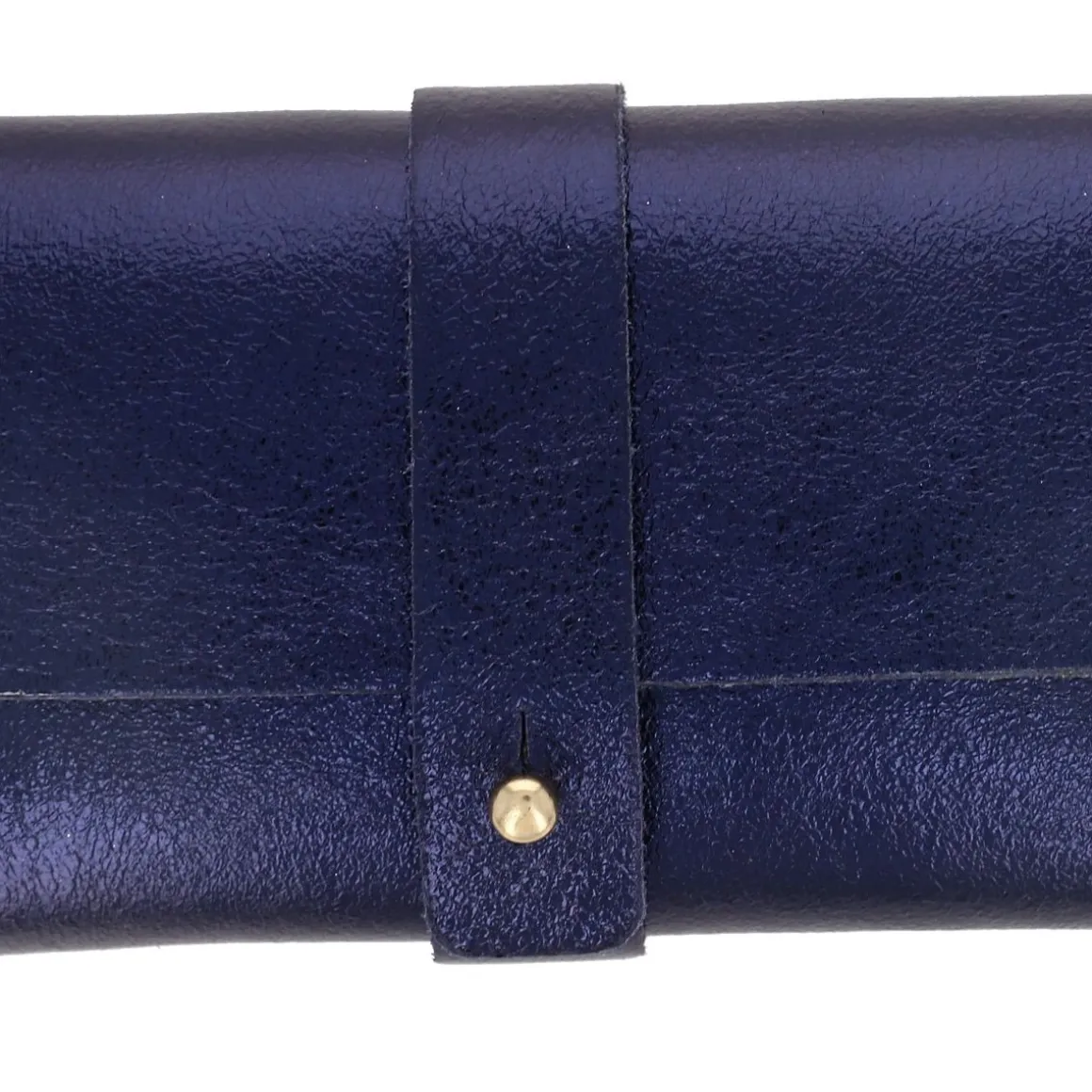 Etui à lunettes cuir irisé bleu nuit
