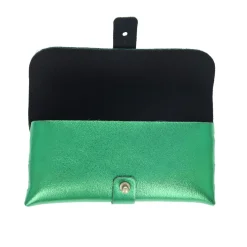 Etui à lunettes cuir vert émeraude
