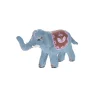 Figurine éléphant en papier mâché avec ornement rose