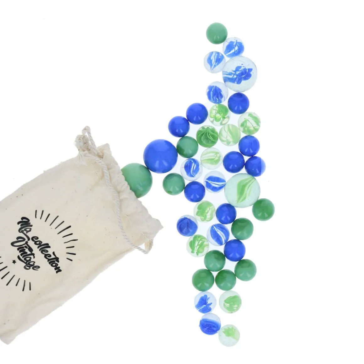 Filet de 40 billes bleu / vert